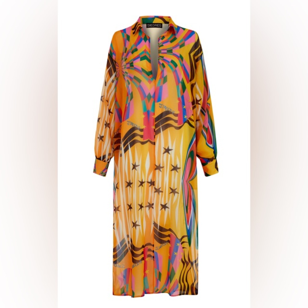 SIEDRES Womens 34 Lucy Maxi Dress In Multilcolor Festival Summer Coachella